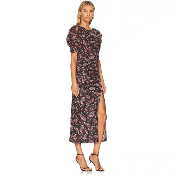 Free People | Briella Ruched Printed Midi Dress NWT - Picture 14 of 15